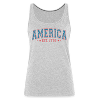 Load image into Gallery viewer, American Legacy: Premium Women&#39;s Tank Top with &#39;America EST. 1776&#39; - heather gray
