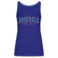 Load image into Gallery viewer, American Legacy: Premium Women&#39;s Tank Top with &#39;America EST. 1776&#39; - royal blue
