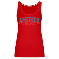 Load image into Gallery viewer, American Legacy: Premium Women&#39;s Tank Top with &#39;America EST. 1776&#39; - red
