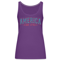 Load image into Gallery viewer, American Legacy: Premium Women&#39;s Tank Top with &#39;America EST. 1776&#39; - purple
