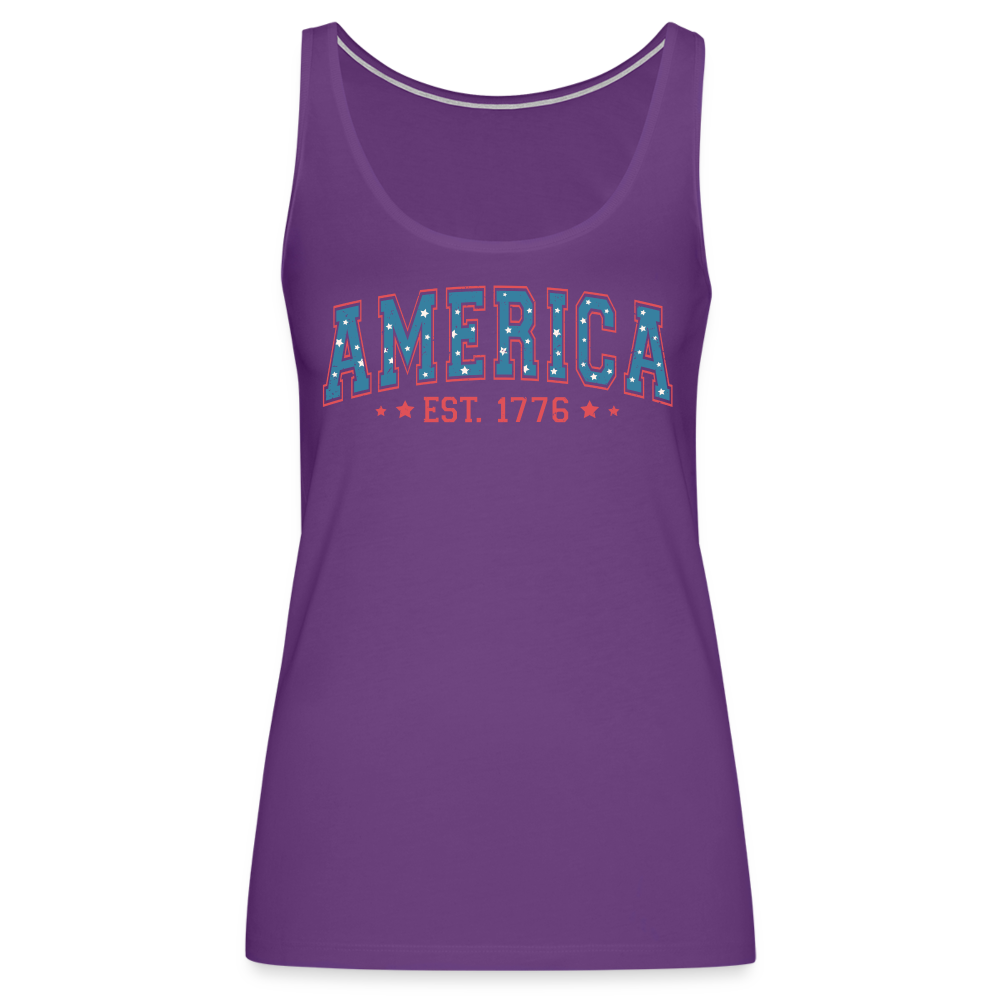 American Legacy: Premium Women's Tank Top with 'America EST. 1776' - purple