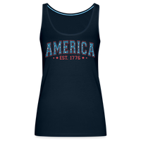 Load image into Gallery viewer, American Legacy: Premium Women&#39;s Tank Top with &#39;America EST. 1776&#39; - deep navy
