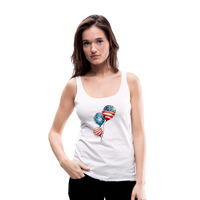 Load image into Gallery viewer, Watercolor Patriotism: Premium Women&#39;s Tank Top with American Flag Balloons - white
