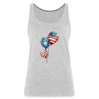 Load image into Gallery viewer, Watercolor Patriotism: Premium Women&#39;s Tank Top with American Flag Balloons - heather gray
