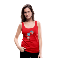 Load image into Gallery viewer, Watercolor Patriotism: Premium Women&#39;s Tank Top with American Flag Balloons - red
