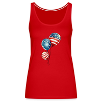 Load image into Gallery viewer, Watercolor Patriotism: Premium Women&#39;s Tank Top with American Flag Balloons - red
