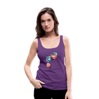 Load image into Gallery viewer, Watercolor Patriotism: Premium Women&#39;s Tank Top with American Flag Balloons - purple
