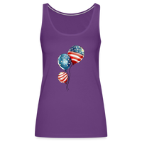 Load image into Gallery viewer, Watercolor Patriotism: Premium Women&#39;s Tank Top with American Flag Balloons - purple
