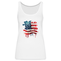 Load image into Gallery viewer, Artistic Glory: Premium Women&#39;s Tank Top with Watercolor American Flag - white
