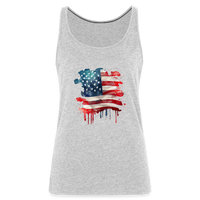 Load image into Gallery viewer, Artistic Glory: Premium Women&#39;s Tank Top with Watercolor American Flag - heather gray
