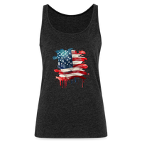 Load image into Gallery viewer, Artistic Glory: Premium Women&#39;s Tank Top with Watercolor American Flag - charcoal grey
