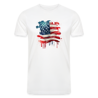 Load image into Gallery viewer, Watercolor Wonder: Men&#39;s Organic Tri-Blend Shirt with Artistic American Flag - white

