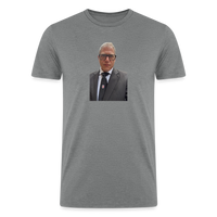 Load image into Gallery viewer, British Humor at its Finest: Tri-Blend Men&#39;s Organic Shirt with Funny Face of Jamie - heather gray
