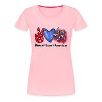 Load image into Gallery viewer, Peace, Love, America: Women&#39;s Premium T-Shirt - pink

