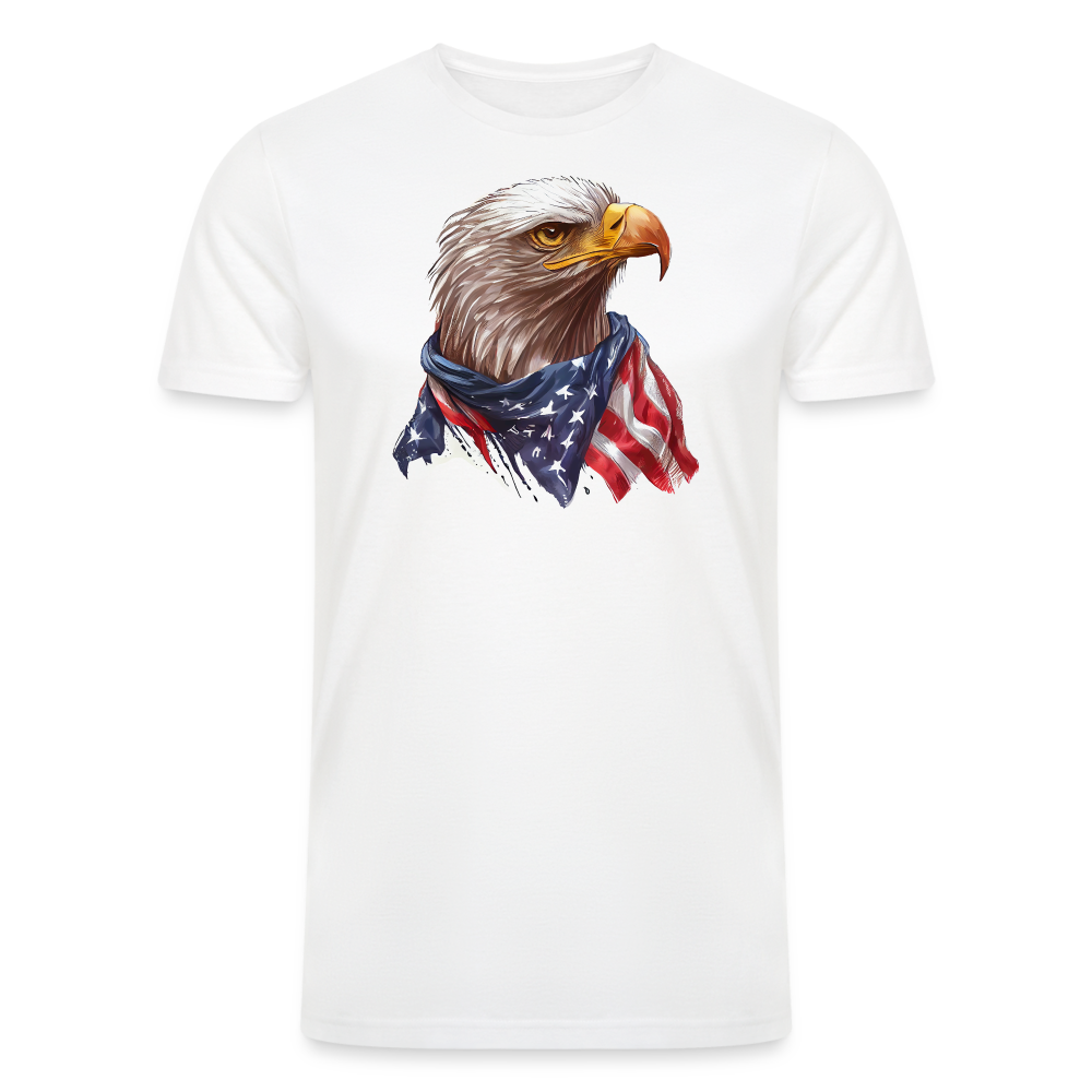 Eagle's Pride: Men's Tri-Blend T-Shirt with Patriotic Bald Eagle - white