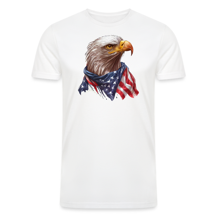 Eagle's Pride: Men's Tri-Blend T-Shirt with Patriotic Bald Eagle - white