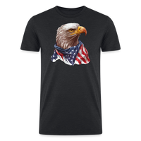 Load image into Gallery viewer, Eagle&#39;s Pride: Men&#39;s Tri-Blend T-Shirt with Patriotic Bald Eagle - heather black
