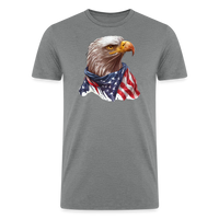 Load image into Gallery viewer, Eagle&#39;s Pride: Men&#39;s Tri-Blend T-Shirt with Patriotic Bald Eagle - heather gray
