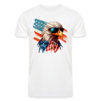 Load image into Gallery viewer, Aviator Freedom: Men&#39;s Tri-Blend T-Shirt with Bald Eagle and American Flag - white
