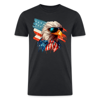 Load image into Gallery viewer, Aviator Freedom: Men&#39;s Tri-Blend T-Shirt with Bald Eagle and American Flag - heather black
