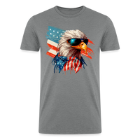 Load image into Gallery viewer, Aviator Freedom: Men&#39;s Tri-Blend T-Shirt with Bald Eagle and American Flag - heather gray
