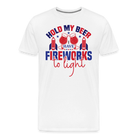Load image into Gallery viewer, &quot;Hold My Beer&quot; 4th of July Men&#39;s Premium T-Shirt - white
