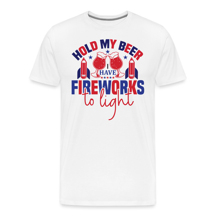"Hold My Beer" 4th of July Men's Premium T-Shirt - white