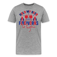 Load image into Gallery viewer, &quot;Hold My Beer&quot; 4th of July Men&#39;s Premium T-Shirt - heather gray
