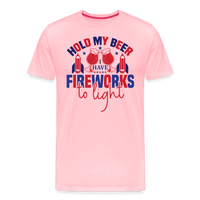Load image into Gallery viewer, &quot;Hold My Beer&quot; 4th of July Men&#39;s Premium T-Shirt - pink
