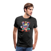 Load image into Gallery viewer, &quot;Frogs &#39;n Flags&quot; - Quirky Patriotic Men&#39;s Premium T-Shirt - black
