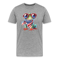 Load image into Gallery viewer, &quot;Frogs &#39;n Flags&quot; - Quirky Patriotic Men&#39;s Premium T-Shirt - heather gray
