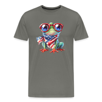Load image into Gallery viewer, &quot;Frogs &#39;n Flags&quot; - Quirky Patriotic Men&#39;s Premium T-Shirt - asphalt gray
