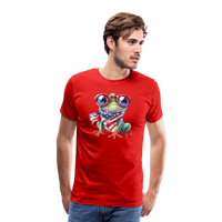 Load image into Gallery viewer, &quot;Frogs &#39;n Flags&quot; - Quirky Patriotic Men&#39;s Premium T-Shirt - red
