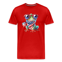 Load image into Gallery viewer, &quot;Frogs &#39;n Flags&quot; - Quirky Patriotic Men&#39;s Premium T-Shirt - red
