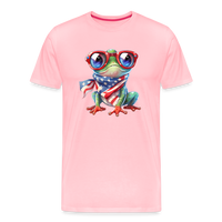 Load image into Gallery viewer, &quot;Frogs &#39;n Flags&quot; - Quirky Patriotic Men&#39;s Premium T-Shirt - pink
