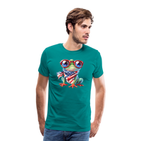 Load image into Gallery viewer, &quot;Frogs &#39;n Flags&quot; - Quirky Patriotic Men&#39;s Premium T-Shirt - teal
