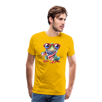 Load image into Gallery viewer, &quot;Frogs &#39;n Flags&quot; - Quirky Patriotic Men&#39;s Premium T-Shirt - sun yellow
