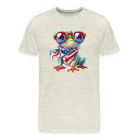 Load image into Gallery viewer, &quot;Frogs &#39;n Flags&quot; - Quirky Patriotic Men&#39;s Premium T-Shirt - heather oatmeal
