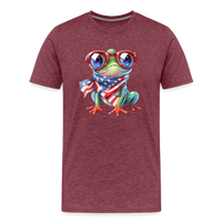 Load image into Gallery viewer, &quot;Frogs &#39;n Flags&quot; - Quirky Patriotic Men&#39;s Premium T-Shirt - heather burgundy
