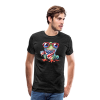 Load image into Gallery viewer, &quot;Frogs &#39;n Flags&quot; - Quirky Patriotic Men&#39;s Premium T-Shirt - charcoal grey
