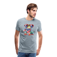 Load image into Gallery viewer, &quot;Frogs &#39;n Flags&quot; - Quirky Patriotic Men&#39;s Premium T-Shirt - heather ice blue
