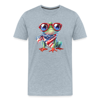 Load image into Gallery viewer, &quot;Frogs &#39;n Flags&quot; - Quirky Patriotic Men&#39;s Premium T-Shirt - heather ice blue
