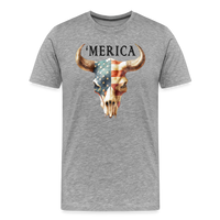 Load image into Gallery viewer, &quot;Merica Moo-stique&quot; - Bold Men&#39;s Premium 4th of July T-Shirt - heather gray
