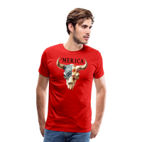 Load image into Gallery viewer, &quot;Merica Moo-stique&quot; - Bold Men&#39;s Premium 4th of July T-Shirt - red
