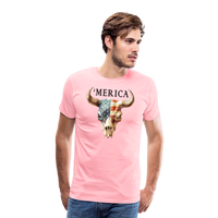 Load image into Gallery viewer, &quot;Merica Moo-stique&quot; - Bold Men&#39;s Premium 4th of July T-Shirt - pink
