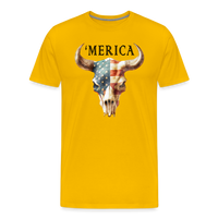 Load image into Gallery viewer, &quot;Merica Moo-stique&quot; - Bold Men&#39;s Premium 4th of July T-Shirt - sun yellow
