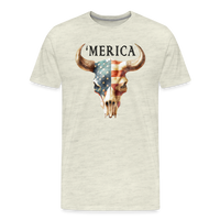 Load image into Gallery viewer, &quot;Merica Moo-stique&quot; - Bold Men&#39;s Premium 4th of July T-Shirt - heather oatmeal

