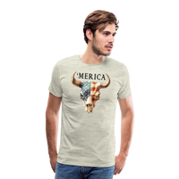 Load image into Gallery viewer, &quot;Merica Moo-stique&quot; - Bold Men&#39;s Premium 4th of July T-Shirt - heather oatmeal
