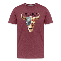 Load image into Gallery viewer, &quot;Merica Moo-stique&quot; - Bold Men&#39;s Premium 4th of July T-Shirt - heather burgundy

