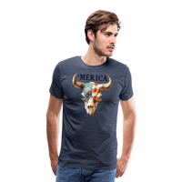Load image into Gallery viewer, &quot;Merica Moo-stique&quot; - Bold Men&#39;s Premium 4th of July T-Shirt - heather blue
